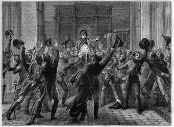Paris, 20. März 1815 - Napoleon I. kehrt in die Tuilerien zurück - Die Hundert Tage (100 Tage) Rückkehr Napoleons in die Tuilerien, am 20. März 1815 - in „Histoire de l