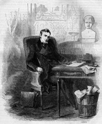 Philippe Paul de Ségur (1780-1873), französischer Diplomat und Historiker, schreibt die russische Kampagne. Gravur von 1856.