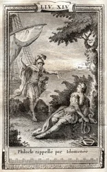 Philocle erinnert sich an Idomenee - Gravur von 1798 nach Monnet in 
