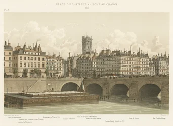 Place du Chatelet und Pont au Change, 1830