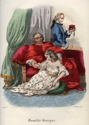 Papst Pius VI (Pie, Pio) (1717-1799) verführt eine junge Frau