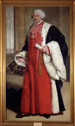 Porträt en pied von Claude Ambroise Regnier (1746-1814), Anwalt im Parlament und Abgeordneter im Dritten Stand, Justizminister von 1802 bis 1813 Anonymes Gemälde. 18. Jahrhundert. Nancy, Musée Historique Lorrain