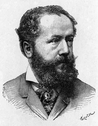 Porträt von Albert Tissandier, Bruder von Gaston Tissandier, französischer Luftfahrtpionier - im „Album der Wissenschaft; berühmte Wissenschaftler; Große Entdeckungen“ 1896