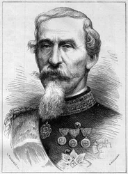 Porträt von Alfonso Ferrero de La Marmora (Lamarmora) (1804-1878), General und italienischer Politiker. Gravur in „Le Monde Illustré“ Nr. 1085 vom 19. Januar 1878