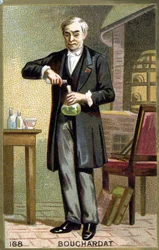 Porträt von Apollinaire Bouchardat (1809-1866), französischer Apotheker. Chromolithographie aus dem späten 19. Jahrhundert.