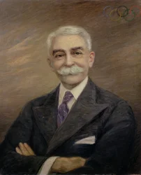 Porträt von Baron Pierre de Coubertin (1863-1937)