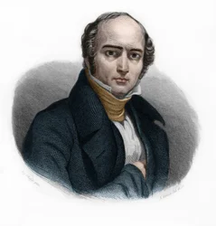 Porträt von Camille Hyacinthe Odilon Barrot (1791-1873), französischer Politiker. In „LIBRE DES SPEAKERS“ von Louis de Cormenin Timon. 1842. Private Sammlung.