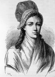 Porträt von Charlotte Corday (1768 - 1793) - in „L