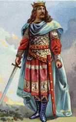 Porträt von Clotaire (Chlothar) IV., König der Franken von 716 bis 718. Chromolithographie um 1890