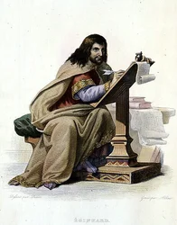 Porträt von Eginhard (Einhard, Einhart, Einard, 775-840), fränkischer Chronist - in „Le Plutarque français“, Ed. Mennechet