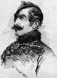 Porträt von Franz von Schlick (1789-1862), Feldmarschall, Generaloberst der österreichischen Armee in Italien während des Risorgimento im Jahr 1859. Gravur in 