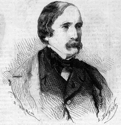 Porträt des französischen Senators Laity, kaiserlicher Kommissar bei der Annexion von Savoyen an Frankreich am 14. Juni 1860. Gravur in „Le Monde Illustré“ Nr. 168 vom 30. Juni