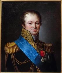Porträt von General Henri François Marie Charpentier mit den drei kaiserlichen Orden (Gemälde der französischen Schule, 19. Jahrhundert)