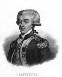 Porträt von General La Fayette (Lafayette) (1757 - 1834) - in „Revolution française“ von Thiers. 19. Jahrhundert
