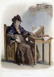 Porträt von Jean Froissart (1337-1404) in „Le Plutarque français“, Editions Mennechet