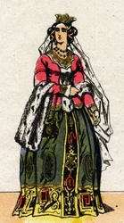 Porträt von Jeanne de Bourbon (1337-1378), Ehefrau von Karl V. von Frankreich.