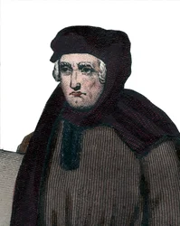Porträt von John Froissart (1337-1404), französischer Chronist des mittelalterlichen Frankreichs