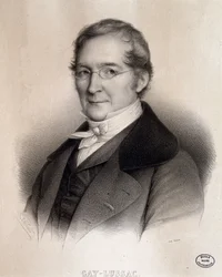 Porträt von Louis-Joseph Gay-Lussac (1778 - 1850), französischer Chemiker und Physiker. Gravur des 19. Jahrhunderts. Bibliothek der Ecole Polytechnique, Paris