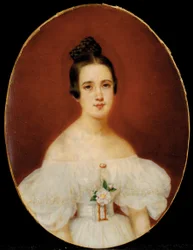 Porträt von Marie-Célestine De Gas, Mutter von Edgar Degas, ca. 1832-34
