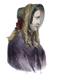 Porträt von Marie Fortunee Capelle, Marie Lafarge (Madame) (1816-1852) französische Kriminelle - Gravur in „Causes celebres de tous les peuples“ von Armand Fouquier (1817-18?) 1858-1867 - private Sammlung