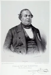 Porträt des martinikanischen Politikers Cyrille Charles Auguste Bissette (1795-1858), ein großer Befürworter der Abschaffung der Sklaverei in Frankreich. Gravur des 19. Jahrhunderts. Chartres, Museum der Schönen Künste
