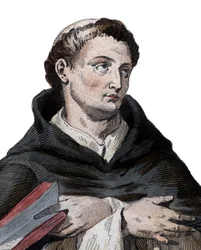 Porträt von Saint Bernard de Clairvaux (1090-1153), französischer Abt und Erbauer des reformierenden Zisterzienserordens. Illustration aus „Le Plutarque Français“ von Edmond Mennechet
