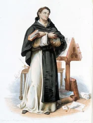 Porträt von Saint Bernard de Clairvaux (San Bernardo di Chiaravalle) (1090 - 1153) - in „Le Plutarque français“, Hrsg. Mennechet