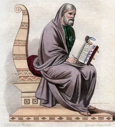 Porträt von Saint Gregory von Tours (538-594), französischer Historiker und Bischof von Tours