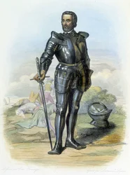 Porträt des Ritters Bayard (1475-1524) - in „Le Plutarch français“, Hrsg. Mennechet