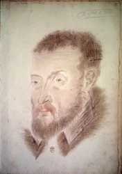 Porträt des Dichters Joachim du Bellay (1522-1560). Anonyme Zeichnung der französischen Schule (16. Jahrhundert)