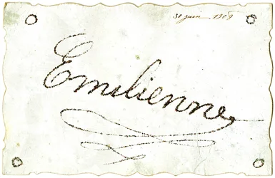 Postkarte: Emilienne, datiert 30. Juni