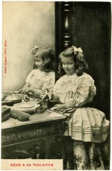 Postkarte: Baby hat seine Toilette, Bergeret Ausgaben, Walery Klischee