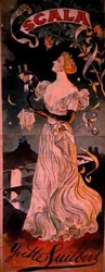Plakat für einen Auftritt von Yvette Guilbert im Scala, Paris