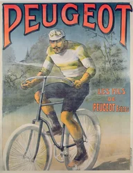 Werbeplakat für Peugeot-Fahrräder