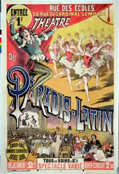 Plakat für das Théâtre du Paradis Latin, um 1880-90