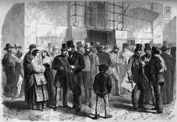 Zeitungslesen auf den Straßen von Rom, Italien