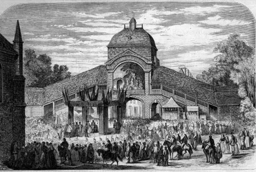 Religiöse Zeremonie - 15. August 1858: Messe der Himmelfahrt gefeiert am Altar der Pilger von Saint Anne d