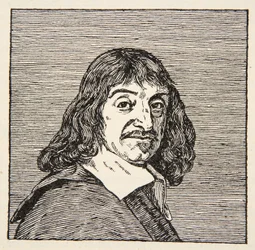 Rene Descartes, Kopie von Boris Mestchersky, Illustration aus Histoire de la Nation Francaise, Sciences, Bände I & II, von Gabriel Hanotaux, 1924