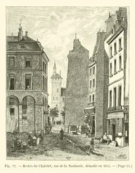 Überreste des Châtelet, Rue de la Saulnerie, abgerissen 1855