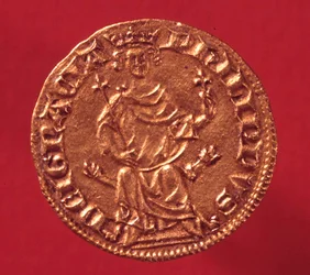 Königlicher Gold-Ecu von Philipp IV. le Bel (1268-1314). 1290. Paris, Musée de la Monnaie
