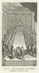 Sitzungssaal der Académie française im Louvre, 1673
