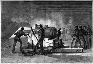 Sezessionskrieg (1861-1865) oder Amerikanischer Bürgerkrieg - Seeschlacht von Hampton Roads (Virginia) - 8.-9. März