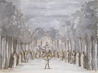 Bühnenbild für eine Oper, aus einer Sammlung mit dem Titel Les Menus Plaisirs du Roi