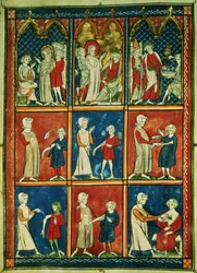 Verschiedene medizinische Leiden und biblische Szenen, aus 