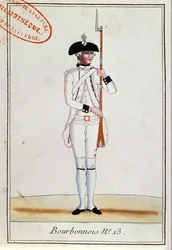 Soldat des Regiments de Bourbonnois, ca. 1780