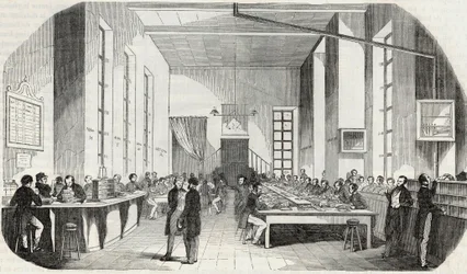 Sortierung der Briefe von Paris - Gravur in „Tableau-de-Paris“ von Edmond Texier 1852