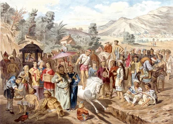 Südchina: Militärische Bachelor-Prüfung in Sin Cheou Fou. Atlas der Erkundungsreise nach Indochina in den Jahren 1866-1868, herausgegeben von F. Gamier