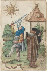 Sprich nicht gegen die Sonne und uriniere nicht zur Sonne hin [fol. 39 recto], c.1512-1515