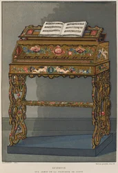 Spinett mit dem Wappen der Prinzessin von Conti, Illustration aus dem Dictionnaire de l