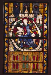 St. Johannes der Evangelist schreibt die Apokalypse, Pariser Schule, um 1350
